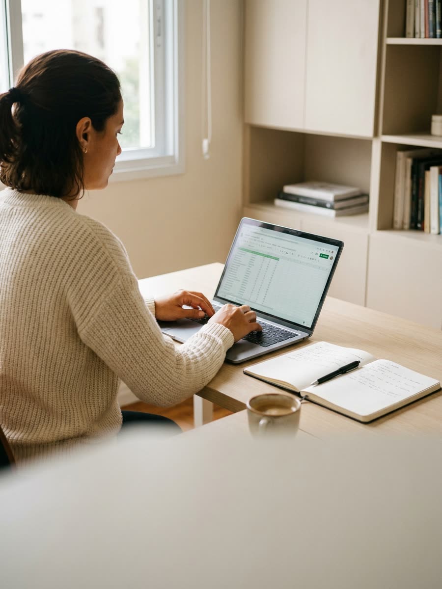 Cliente estudando as próprias finanças